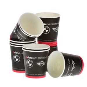 Gobelet en carton personnalisée, Custom printed paper cups, Kubki papierowe z nadrukiem indywidualnym, Pappbecher mit individuell bedruckt, Pappersmuggar med eden tryck.
