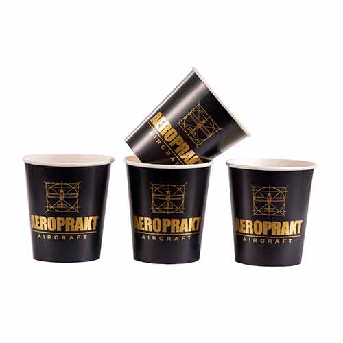 custom paper cups with gold foil hot stamping